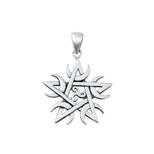 Load image into Gallery viewer, Sterling Silver Oxidized Pentagram, Moon, and Triskelion Pendant