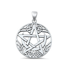 Load image into Gallery viewer, Sterling Silver Oxidized Celtic Pentagram Pendant