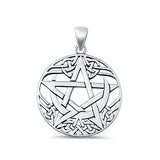 Sterling Silver Oxidized Celtic Pentagram Pendant