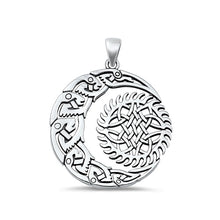 Load image into Gallery viewer, Sterling Silver Oxidized Celtic Moon Pendant