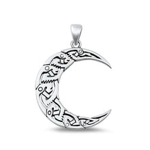 Load image into Gallery viewer, Sterling Silver Oxidized Celtic Moon Fish Pendant