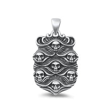 Load image into Gallery viewer, Sterling Silver Oxidized Skulls Pendant