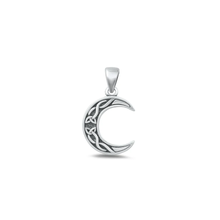 Load image into Gallery viewer, Sterling Silver Oxidized Celtic Moon Pendant