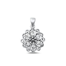 Load image into Gallery viewer, Sterling Silver Oxidized Flower Pendant