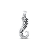 Sterling Silver Oxidized Tentacle Pendant-19.9mm