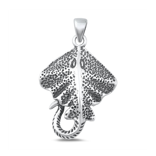 Sterling Silver Oxidized Sting Ray Pendant