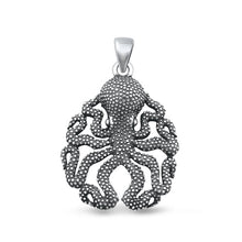 Load image into Gallery viewer, Sterling Silver Oxidized Octopus Pendant-30.6mm