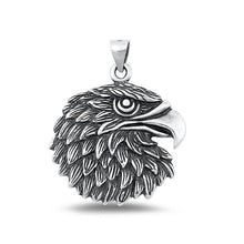 Load image into Gallery viewer, Sterling Silver Oxidized Eagle Head Pendant