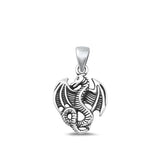 Sterling Silver Oxidized Dragon Pendant