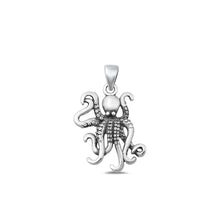 Load image into Gallery viewer, Sterling Silver Oxidized Octopus Pendant