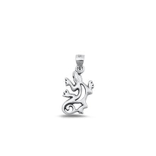 Load image into Gallery viewer, Sterling Silver Oxidized Gecko Pendant