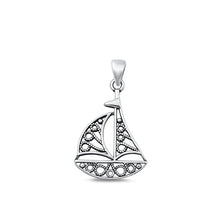 Load image into Gallery viewer, Sterling Silver Oxidized Sailboat Pendant