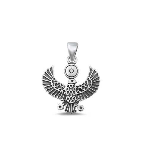 Sterling Silver Oxidized Eagle Pendant-17.6mm