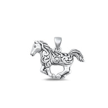 Load image into Gallery viewer, Sterling Silver Oxidized Horse Pendant-18mm