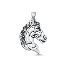 Load image into Gallery viewer, Sterling Silver Oxidized Horse Head Pendant-27mm