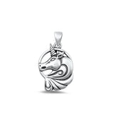 Sterling Silver Oxidized Unicorn Pendant