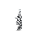 Sterling Silver Oxidized Seahorse Pendant