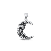 Load image into Gallery viewer, Sterling Silver Oxidized Moon Waves Pendant