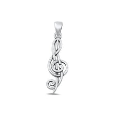 Load image into Gallery viewer, Sterling Silver Oxidized Musical Note Pendant