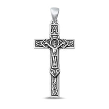 Load image into Gallery viewer, Sterling Silver Oxidized Crucifix Cross Pendant