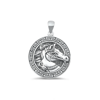 Sterling Silver Oxidized Horse Pendant