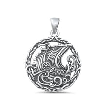 Load image into Gallery viewer, Sterling Silver Oxidized Ship Ocean Pendant