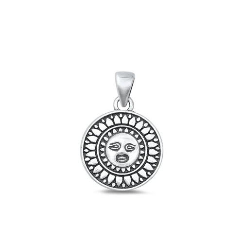 Sterling Silver Oxidized Sun Pendant