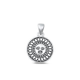 Sterling Silver Oxidized Sun Pendant