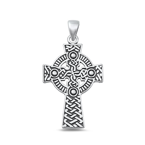 Sterling Silver Oxidized Celtic Cross Pendant