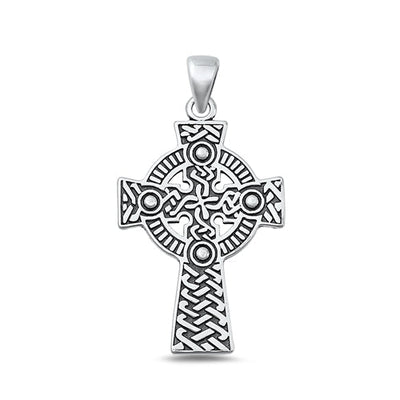 Sterling Silver Oxidized Celtic Cross Pendant