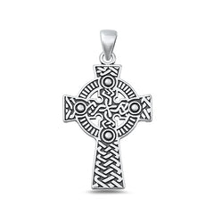 Sterling Silver Oxidized Celtic Cross Pendant