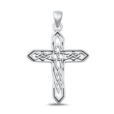 Sterling Silver Oxidized Celtic Cross Pendant-32.5mm