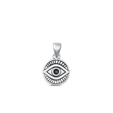 Sterling Silver Oxidized Evil Eye Pendant