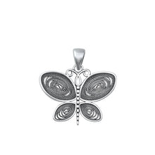 Load image into Gallery viewer, Sterling Silver Oxidized Butterfly Pendant-22.4mm