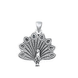 Sterling Silver Oxidized Peacock Pendant