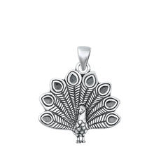 Sterling Silver Oxidized Peacock Pendant