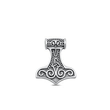 Load image into Gallery viewer, Sterling Silver Oxidized Celtic Hammer Pendant-23.5mm