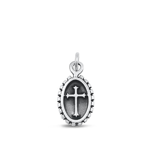 Sterling Silver Oxidized Cross Pendant