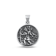 Load image into Gallery viewer, Sterling Silver Oxidized St.Christopher Pendant