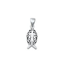 Load image into Gallery viewer, Sterling Silver Oxidized Fish and Cross Pendant