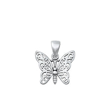 Load image into Gallery viewer, Sterling Silver Oxidized Butterfly Pendant-14.5mm