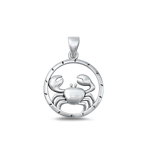 Sterling Silver Oxidized Crab Pendant