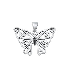 Load image into Gallery viewer, Sterling Silver Oxidized Butterfly Pendant-19.8mm