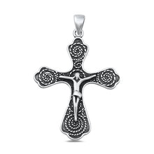 Load image into Gallery viewer, Sterling Silver Oxidized Crucifix Pendant