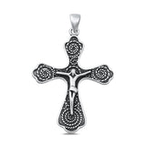 Sterling Silver Oxidized Crucifix Pendant