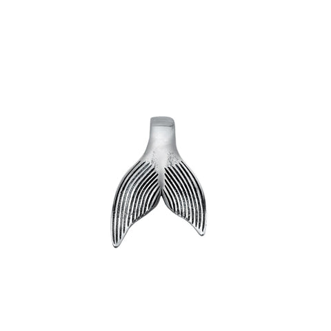 Sterling Silver Oxidized Whale Tail Pendant-18.2mm