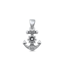 Load image into Gallery viewer, Sterling Silver Oxidized Anchor and Helm Pendant