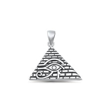 Load image into Gallery viewer, Sterling Silver Oxidized Eye of Horus and Pyramid Pendant