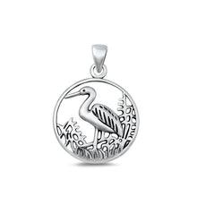 Load image into Gallery viewer, Sterling Silver Oxidized Stork Pendant