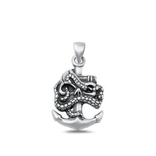 Load image into Gallery viewer, Sterling Silver Oxidized Anchor and Snake Pendant-15mm